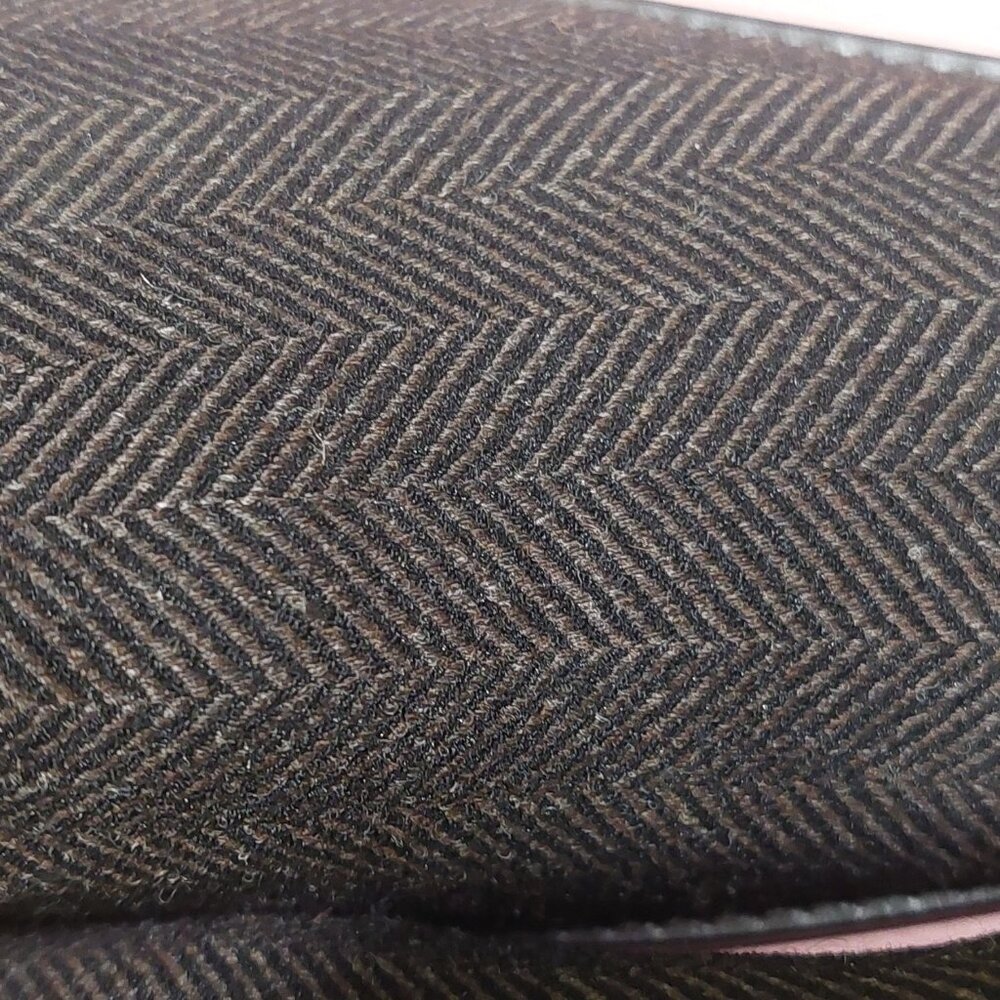 Donald J Pliner Womens 8.5M Brown Herringbone 3 Inch Heeled Loafers~Dark Brown - Picture 8 of 8